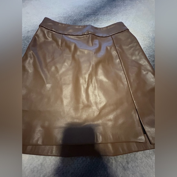 NWT The‎ Drop Chocolate Brown Aiden Vegan Leather Chic Mini Skirt Small 4 6 (A6) - Picture 5 of 9
